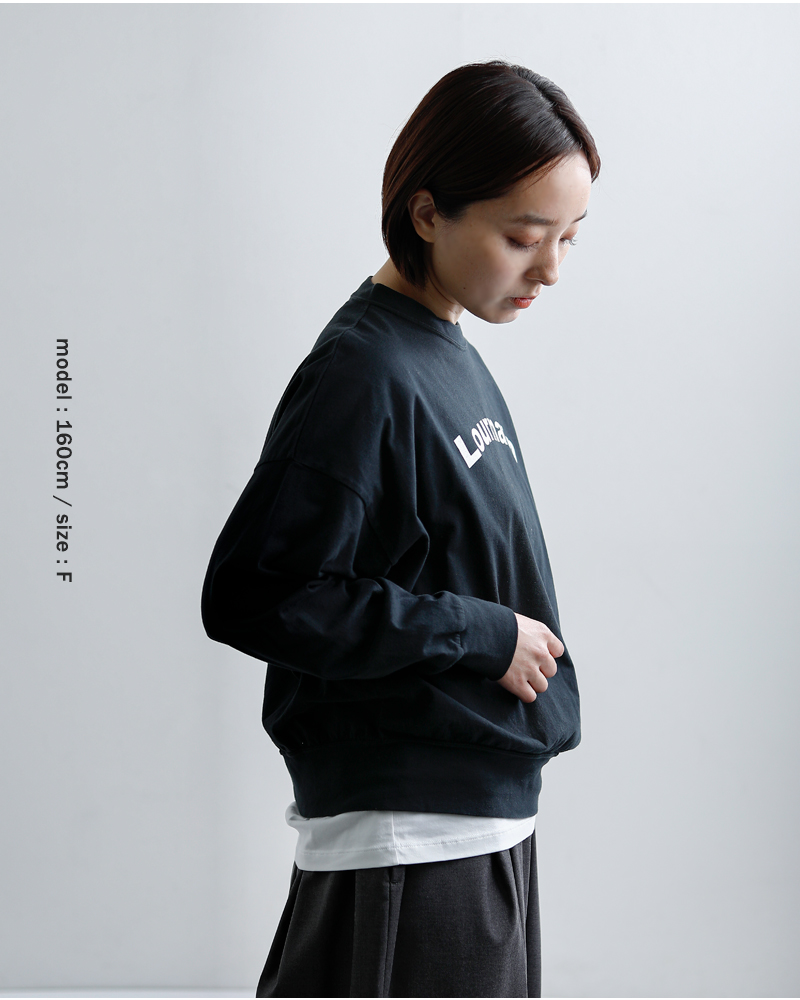 fabrique en planete terre(ファブリケ アン プラネテール)コットンプリントオーバーサイズ長袖Tシャツ261-017