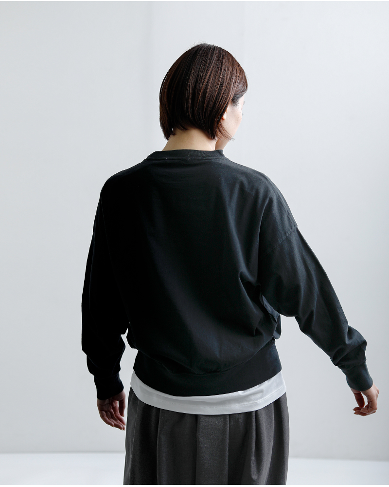 fabrique en planete terre(ファブリケ アン プラネテール)コットンプリントオーバーサイズ長袖Tシャツ261-017