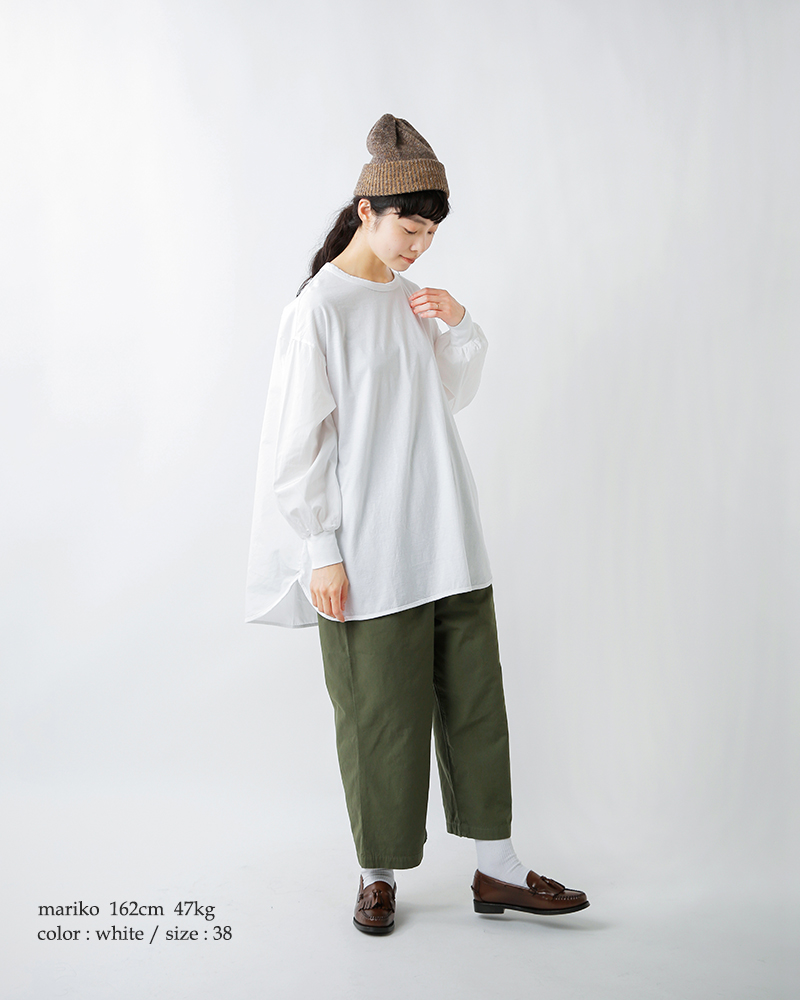 fabrique en planete terre(ファブリケ アン プラネテール)コットンコンビ長袖ワイドプルオーバー261-023