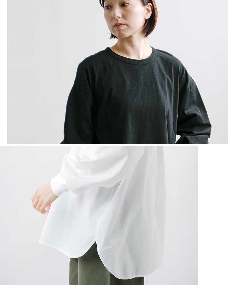 fabrique en planete terre(ファブリケ アン プラネテール)コットンコンビ長袖ワイドプルオーバー261-023