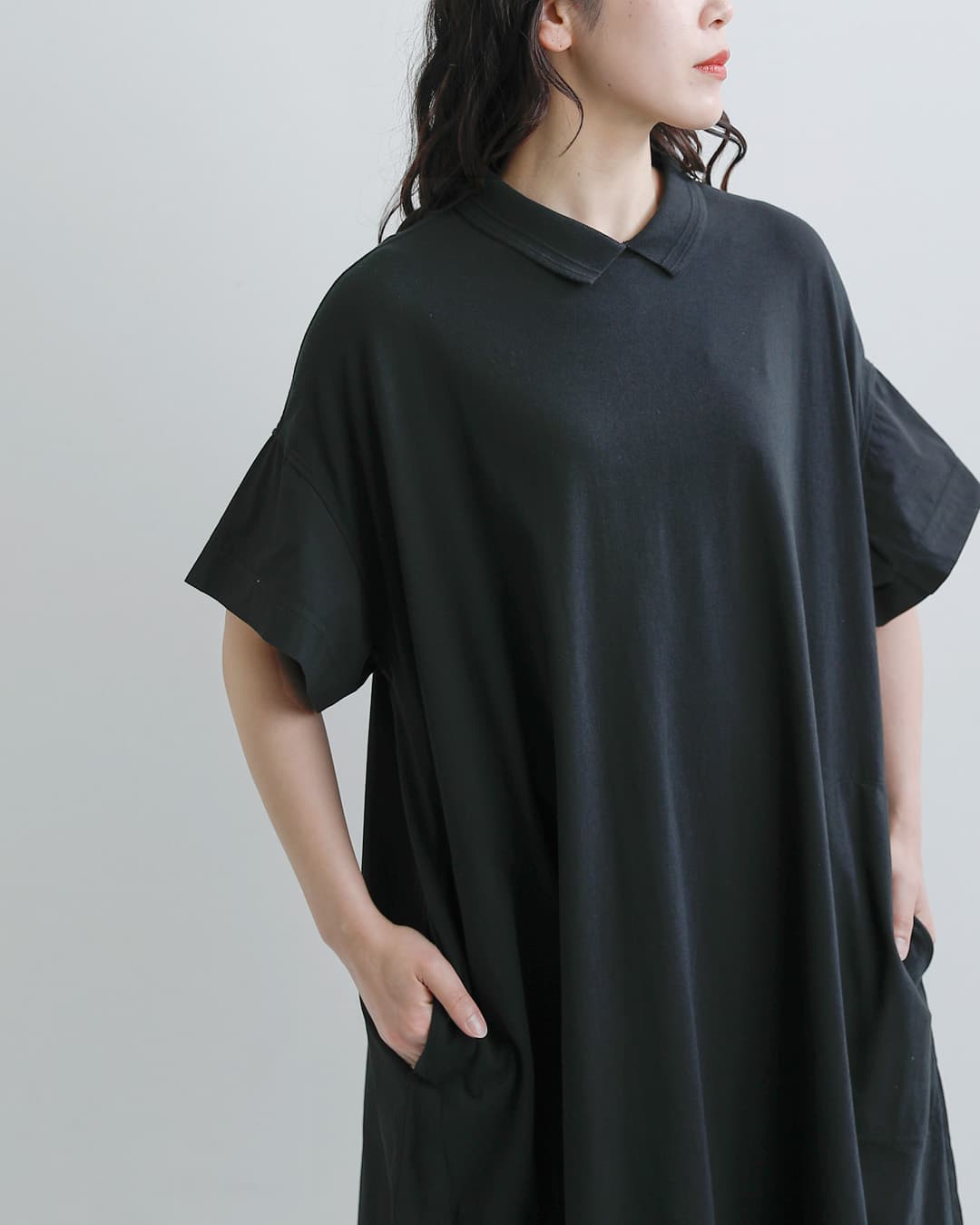 fabrique en planete terre(ファブリケ アン プラネテール)コットン ポロ コンビ ワンピース 261-027