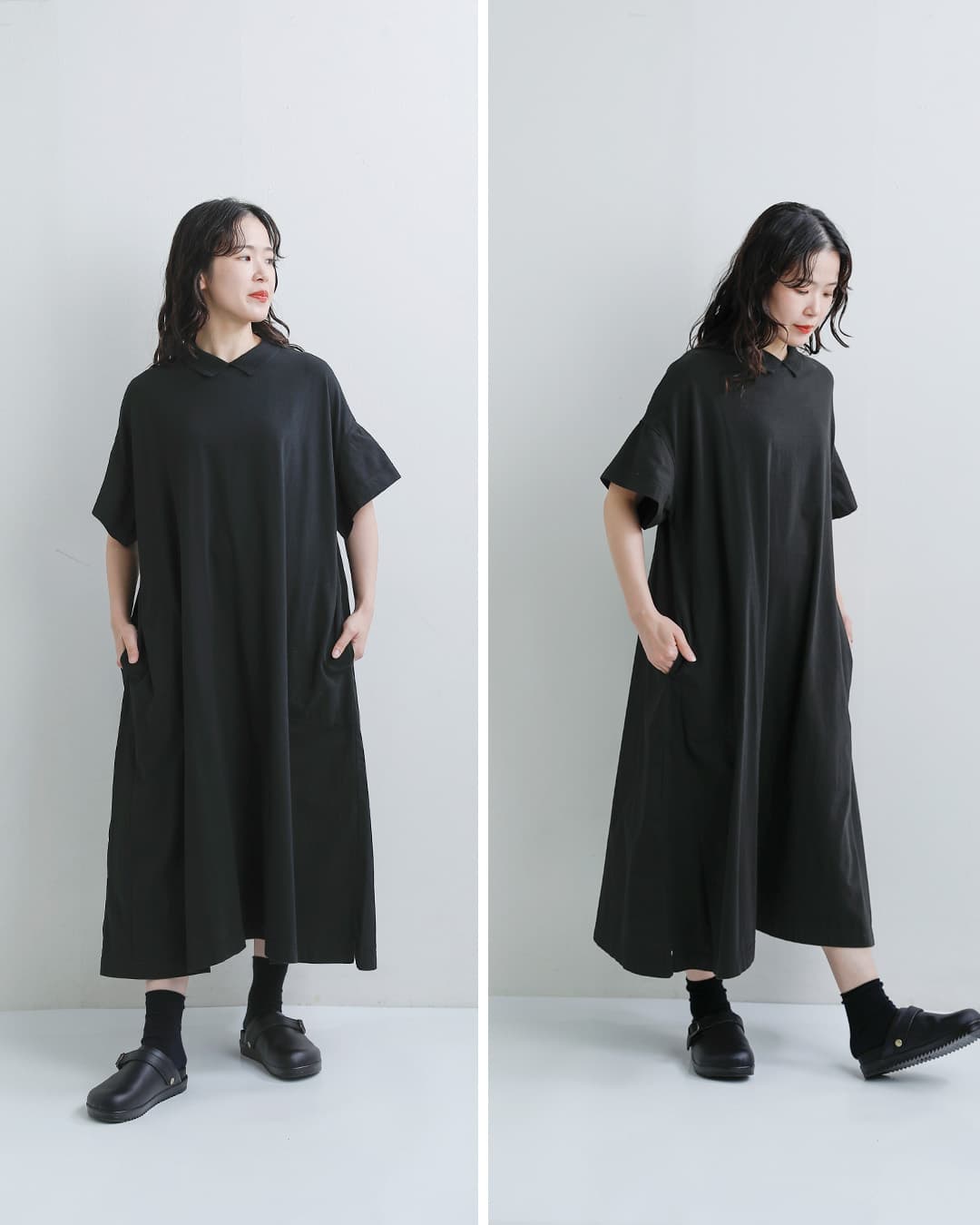 fabrique en planete terre(ファブリケ アン プラネテール)コットン ポロ コンビ ワンピース 261-027