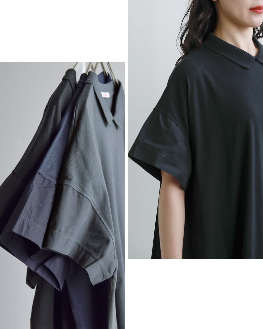 fabrique en planete terre(ファブリケ アン プラネテール)コットン ポロ コンビ ワンピース 261-027