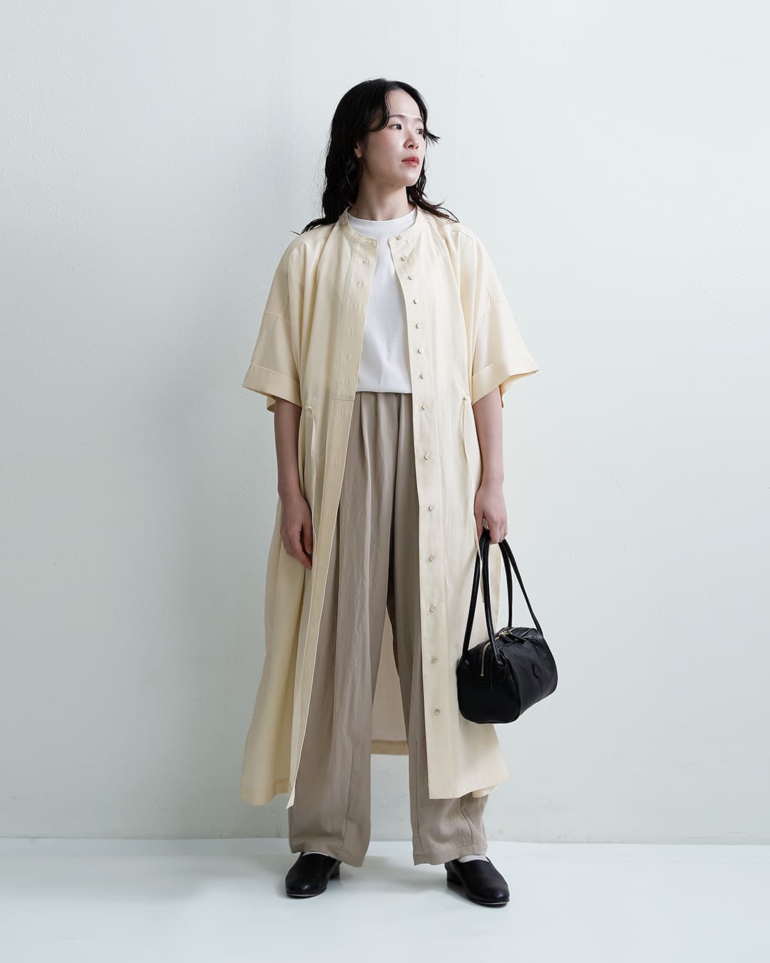 fabrique en planete terreスタンドカラー ワンピース 261-067