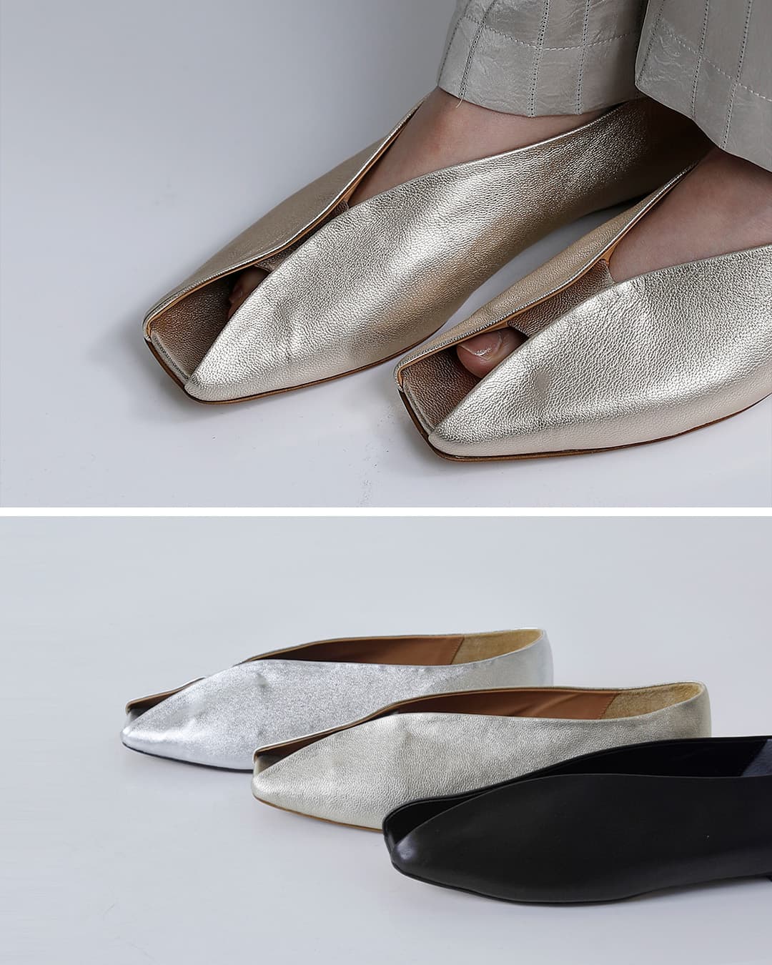 HENRI EN VARGO(ヘンリエンヴァーゴ)レザー オープントゥ パンプス “Cattleya” 261096