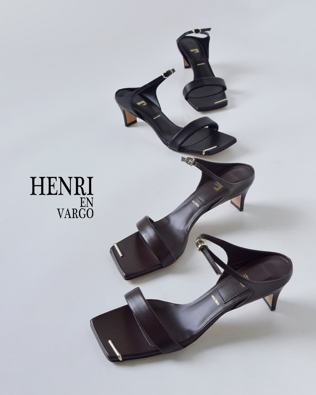 HENRI EN VARGO(ヘンリエンヴァーゴ)レザー ストラップ サンダル “May” 261136