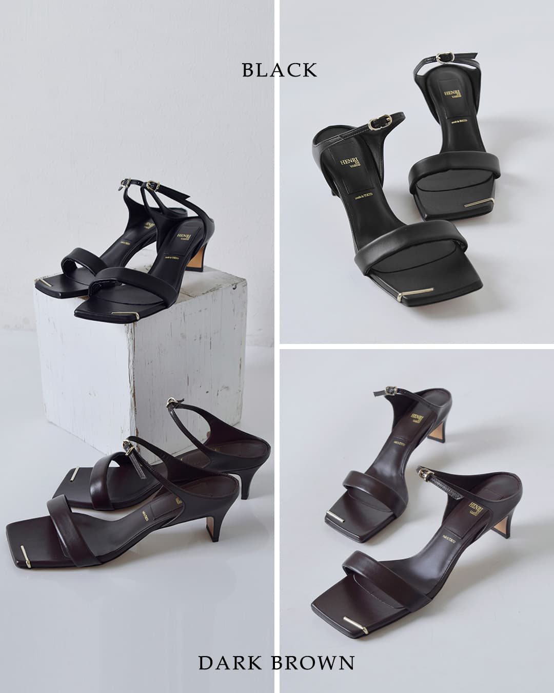 HENRI EN VARGO(ヘンリエンヴァーゴ)レザー ストラップ サンダル “May” 261136