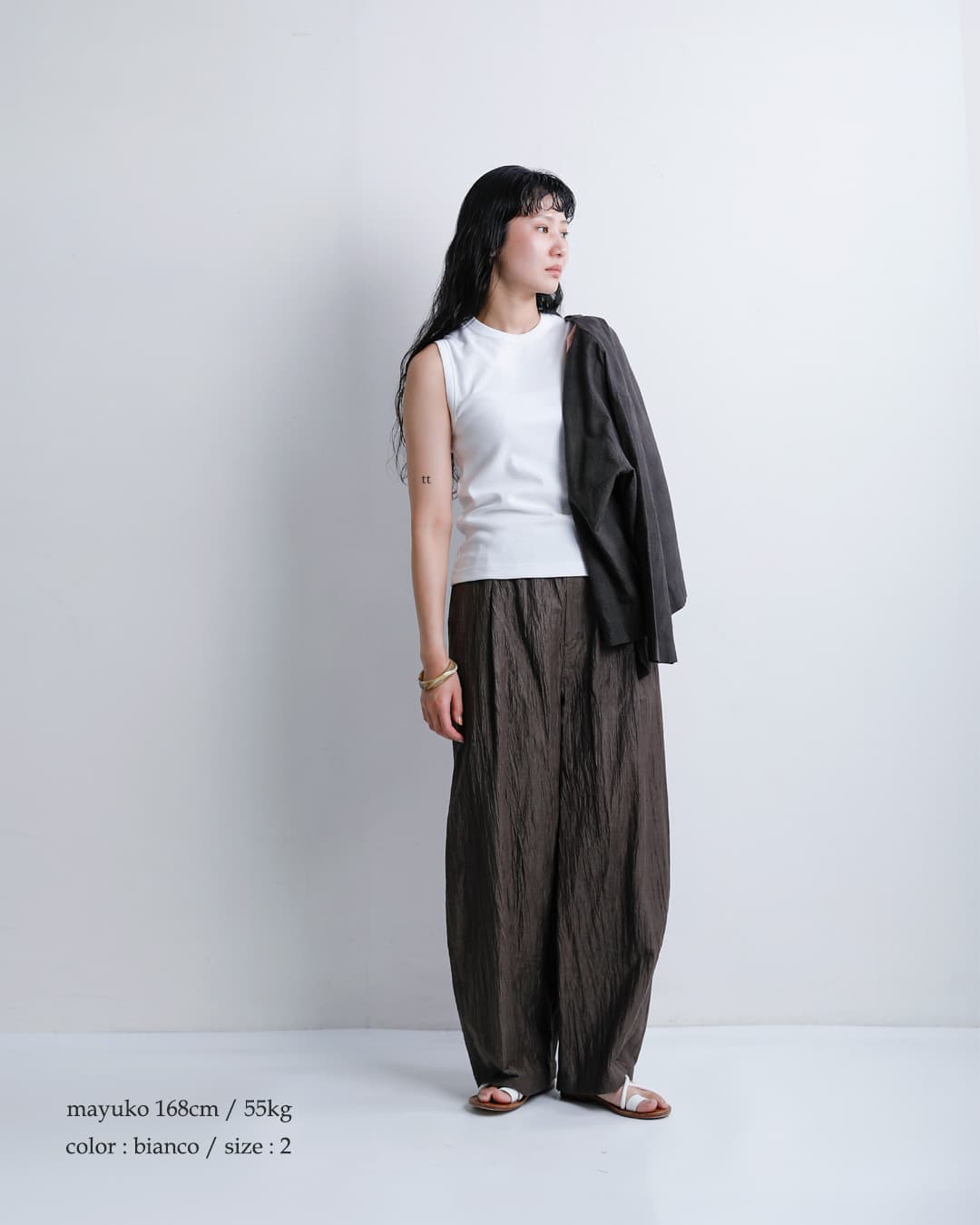 GICIPI(ジチピ)コットン フライス クルーネック ノースリーブ Tシャツ BARIO 2612p