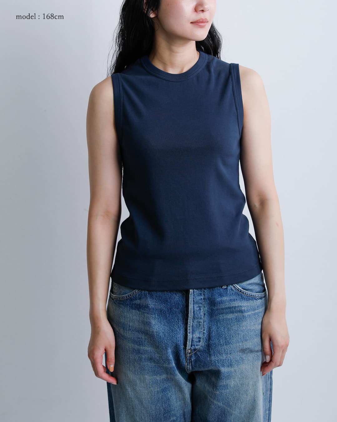 GICIPI(ジチピ)コットン フライス クルーネック ノースリーブ Tシャツ BARIO 2612p