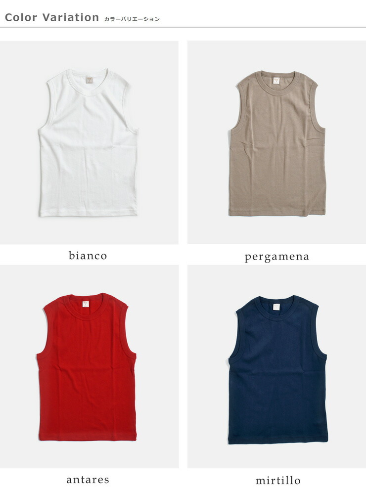 GICIPI(ジチピ)コットン フライス クルーネック ノースリーブ Tシャツ BARIO 2612p