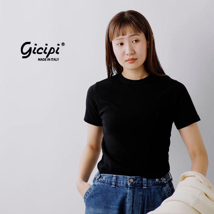 GICIPI(ジチピ)コットン フライス クルーネック Tシャツ CRISTALLO 2613p