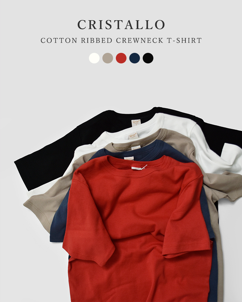 GICIPI(ジチピ)コットン フライス クルーネック Tシャツ CRISTALLO 2613p