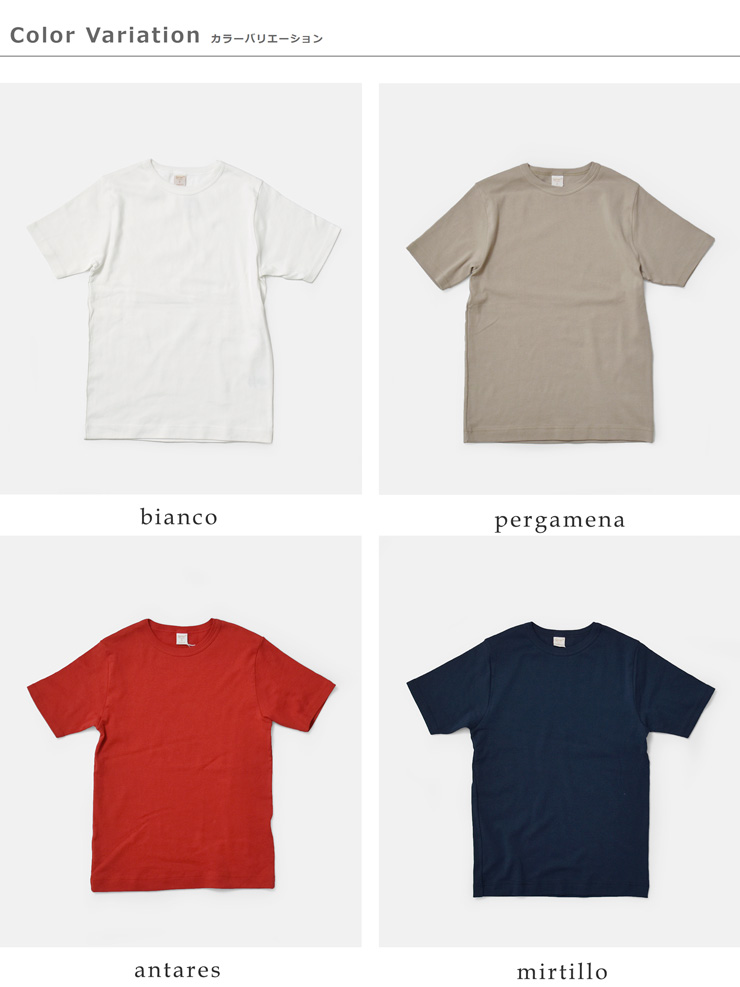 GICIPI(ジチピ)コットン フライス クルーネック Tシャツ CRISTALLO 2613p