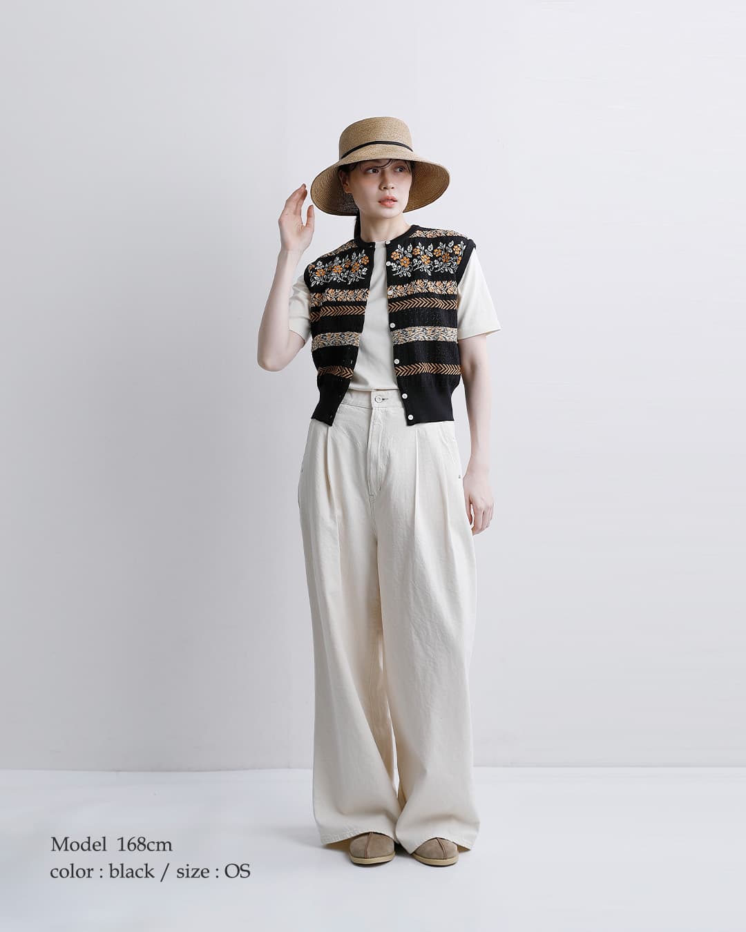 ASEEDONCLOUD(�A�V�[�h���N���E�h)�t�����[�W���K�[�h �j�b�g �x�X�g �gFlower Jacquard Knit Vest�h 261806