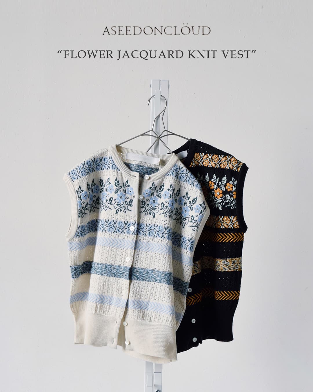 ASEEDONCLOUD(�A�V�[�h���N���E�h)�t�����[�W���K�[�h �j�b�g �x�X�g �gFlower Jacquard Knit Vest�h 261806