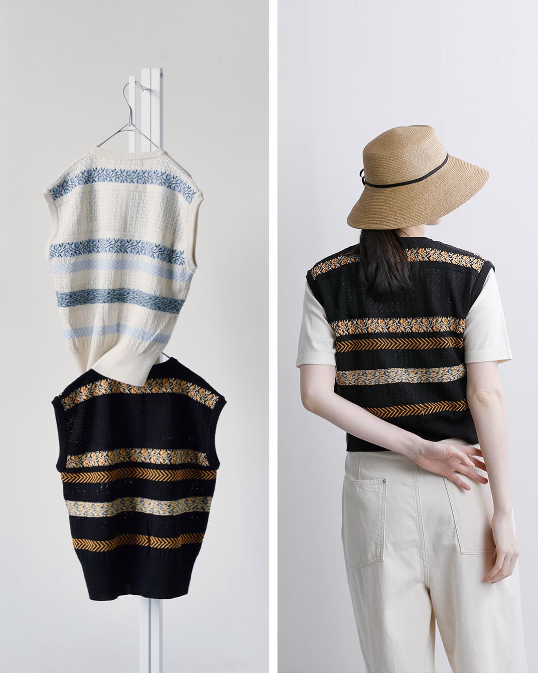 ASEEDONCLOUD(�A�V�[�h���N���E�h)�t�����[�W���K�[�h �j�b�g �x�X�g �gFlower Jacquard Knit Vest�h 261806