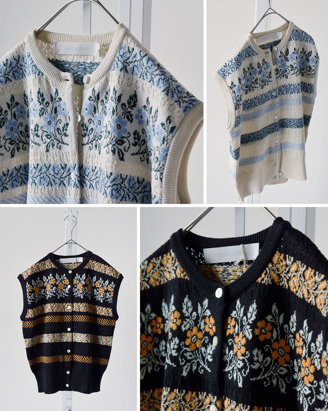 ASEEDONCLOUD(�A�V�[�h���N���E�h)�t�����[�W���K�[�h �j�b�g �x�X�g �gFlower Jacquard Knit Vest�h 261806