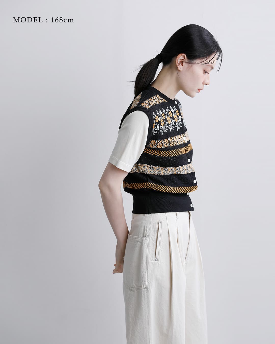 ASEEDONCLOUD(�A�V�[�h���N���E�h)�t�����[�W���K�[�h �j�b�g �x�X�g �gFlower Jacquard Knit Vest�h 261806