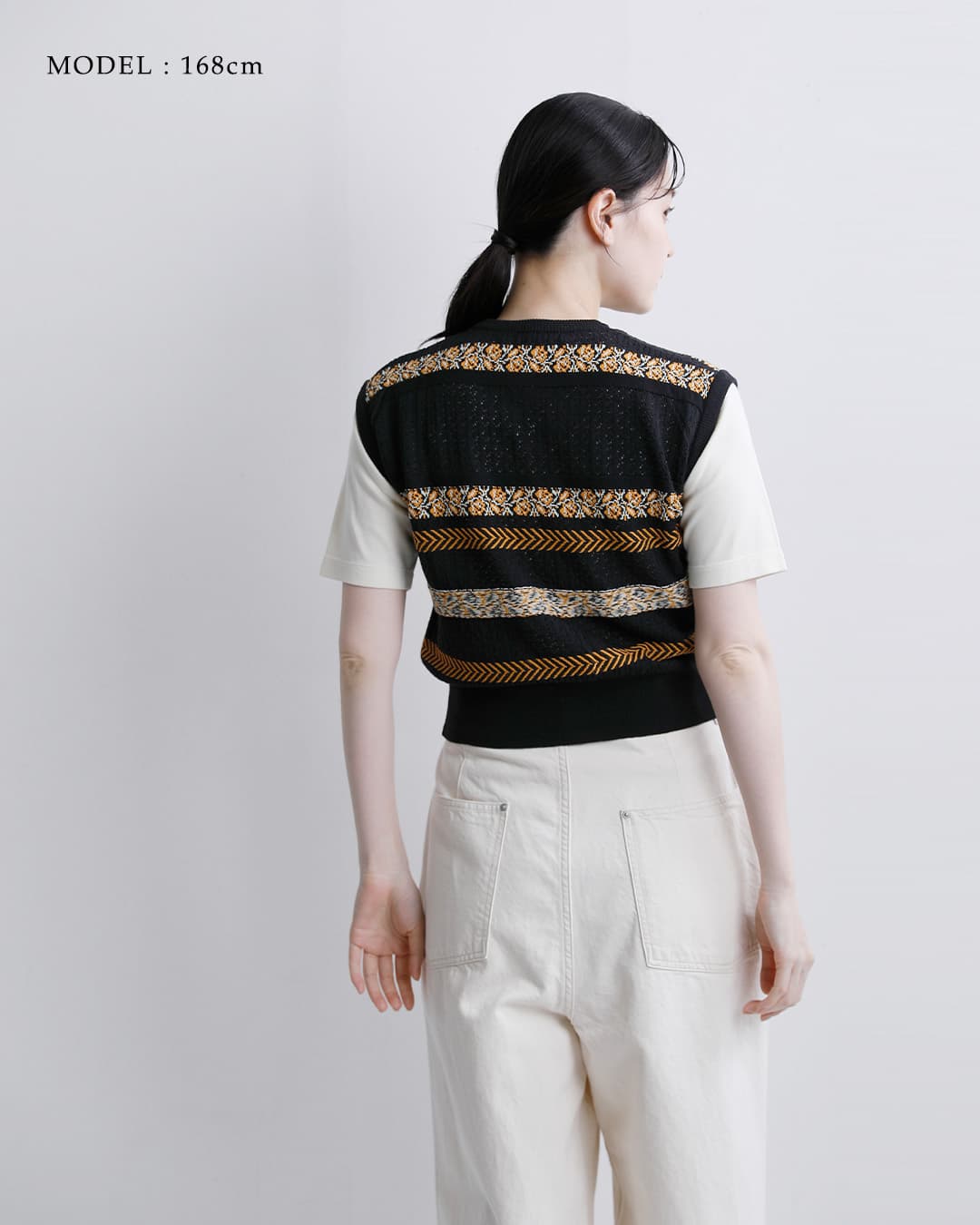 ASEEDONCLOUD(�A�V�[�h���N���E�h)�t�����[�W���K�[�h �j�b�g �x�X�g �gFlower Jacquard Knit Vest�h 261806