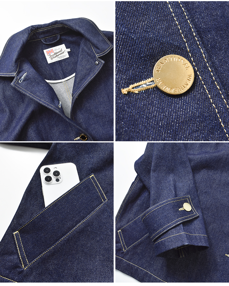Traditional Weatherwear(トラディショナルウェザーウェア)マールトンステンカラーショートデニムコート“MALTONB/TSHORTDENIM”l261cifco0540em