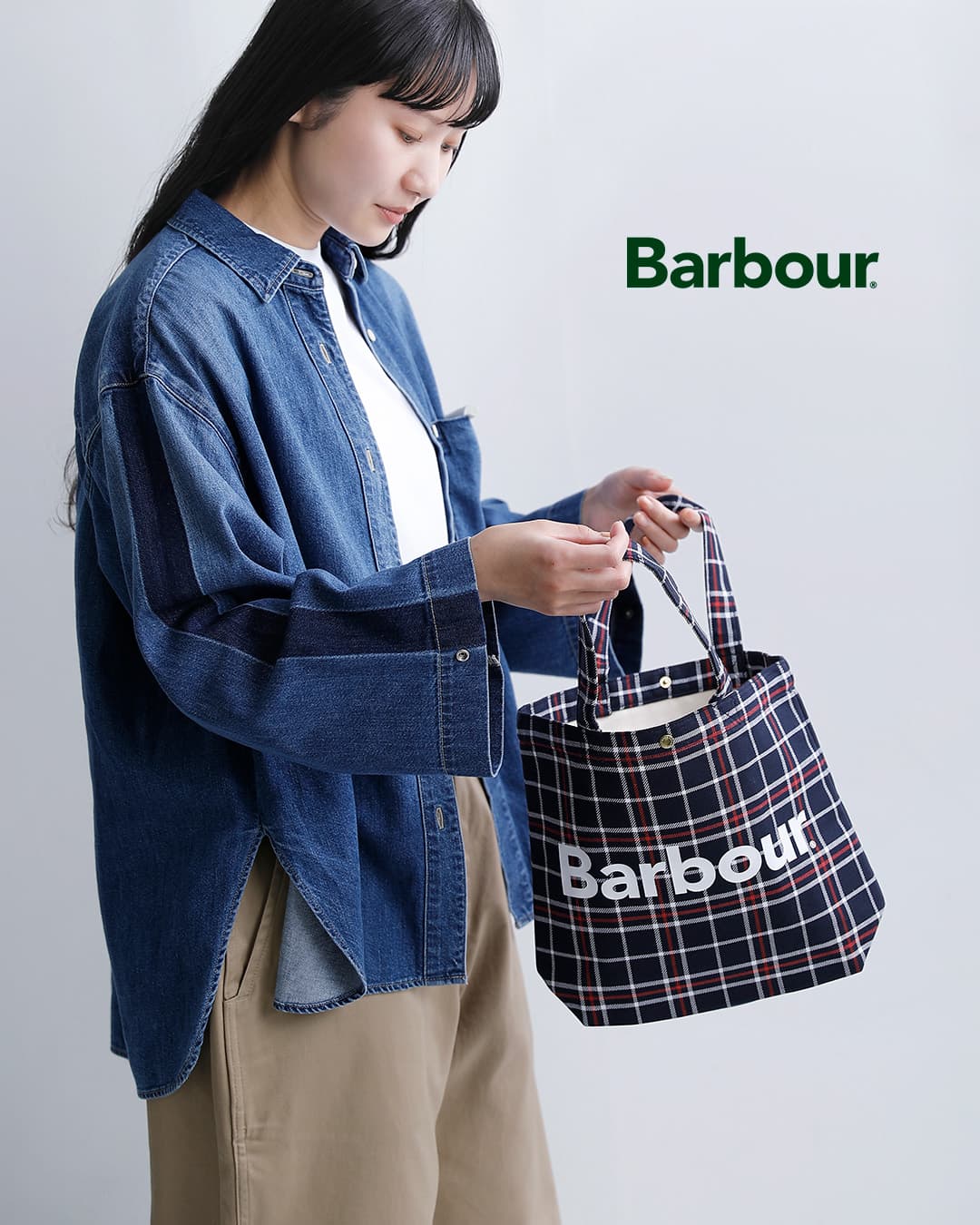 Barbourミニ テルフィールド タータンチェック トートバッグ MINI TELFIELD TARTAN TOTE 261uba0764