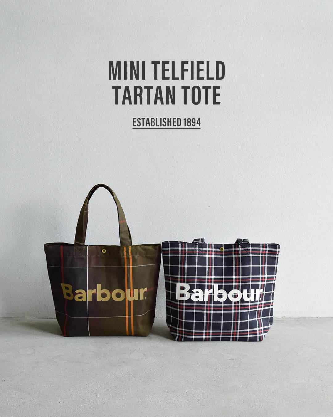 Barbourミニ テルフィールド タータンチェック トートバッグ MINI TELFIELD TARTAN TOTE 261uba0764
