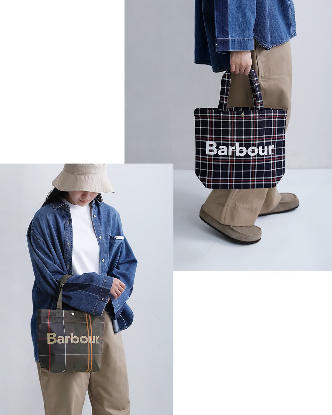 Barbourミニ テルフィールド タータンチェック トートバッグ MINI TELFIELD TARTAN TOTE 261uba0764