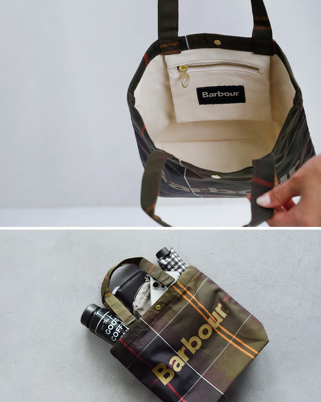 Barbourミニ テルフィールド タータンチェック トートバッグ MINI TELFIELD TARTAN TOTE 261uba0764