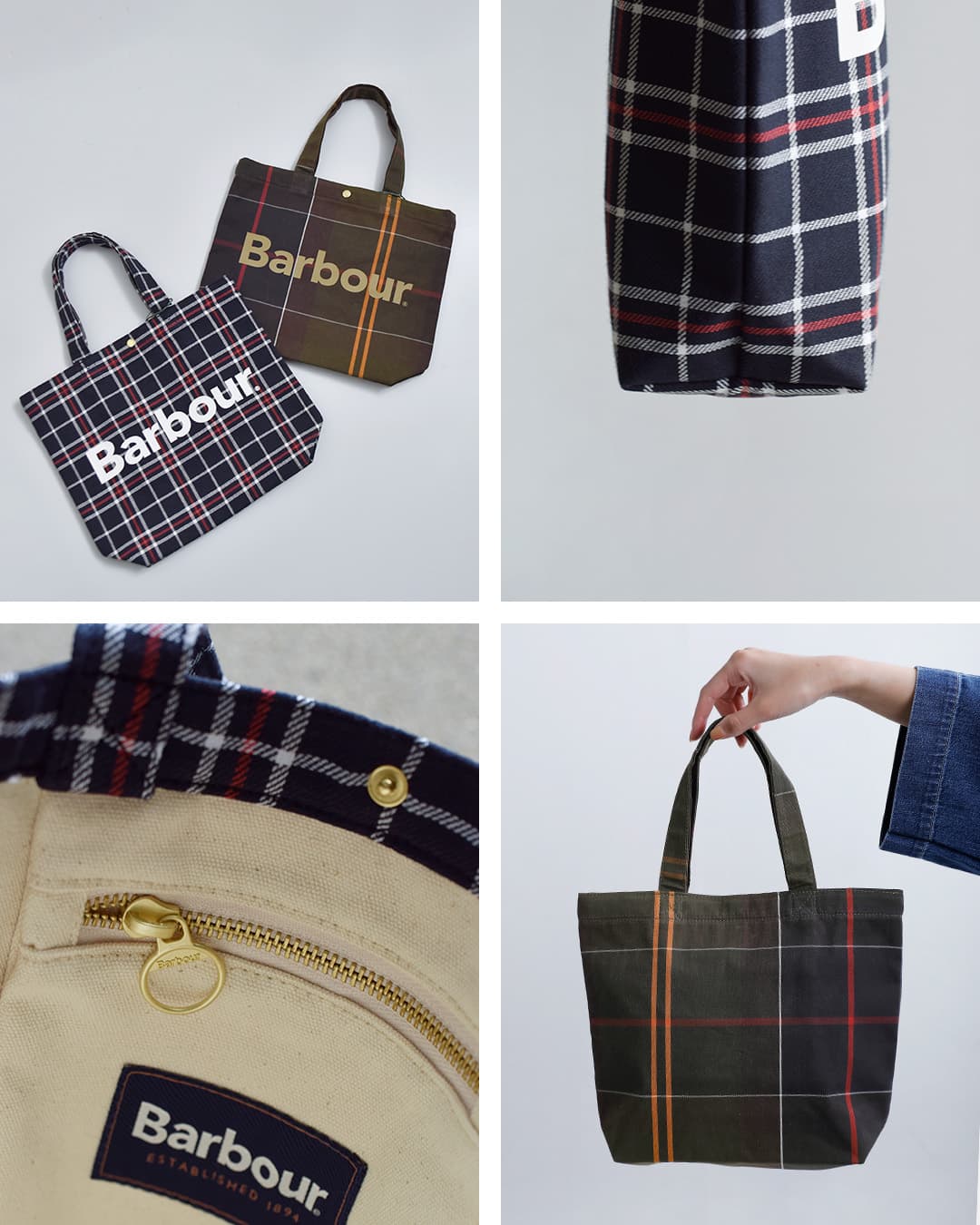 Barbourミニ テルフィールド タータンチェック トートバッグ MINI TELFIELD TARTAN TOTE 261uba0764