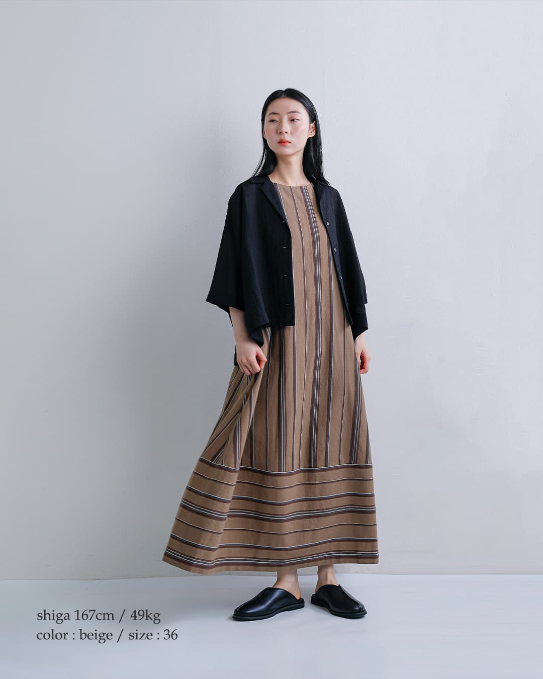 Shinzone(シンゾーン)コットンリネン ストライプ ノースリーブ ドレス LINEN STRIPED DRESS 26mmsop04