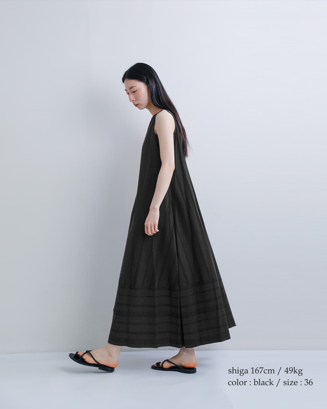 Shinzone(シンゾーン)コットンリネン ストライプ ノースリーブ ドレス LINEN STRIPED DRESS 26mmsop04