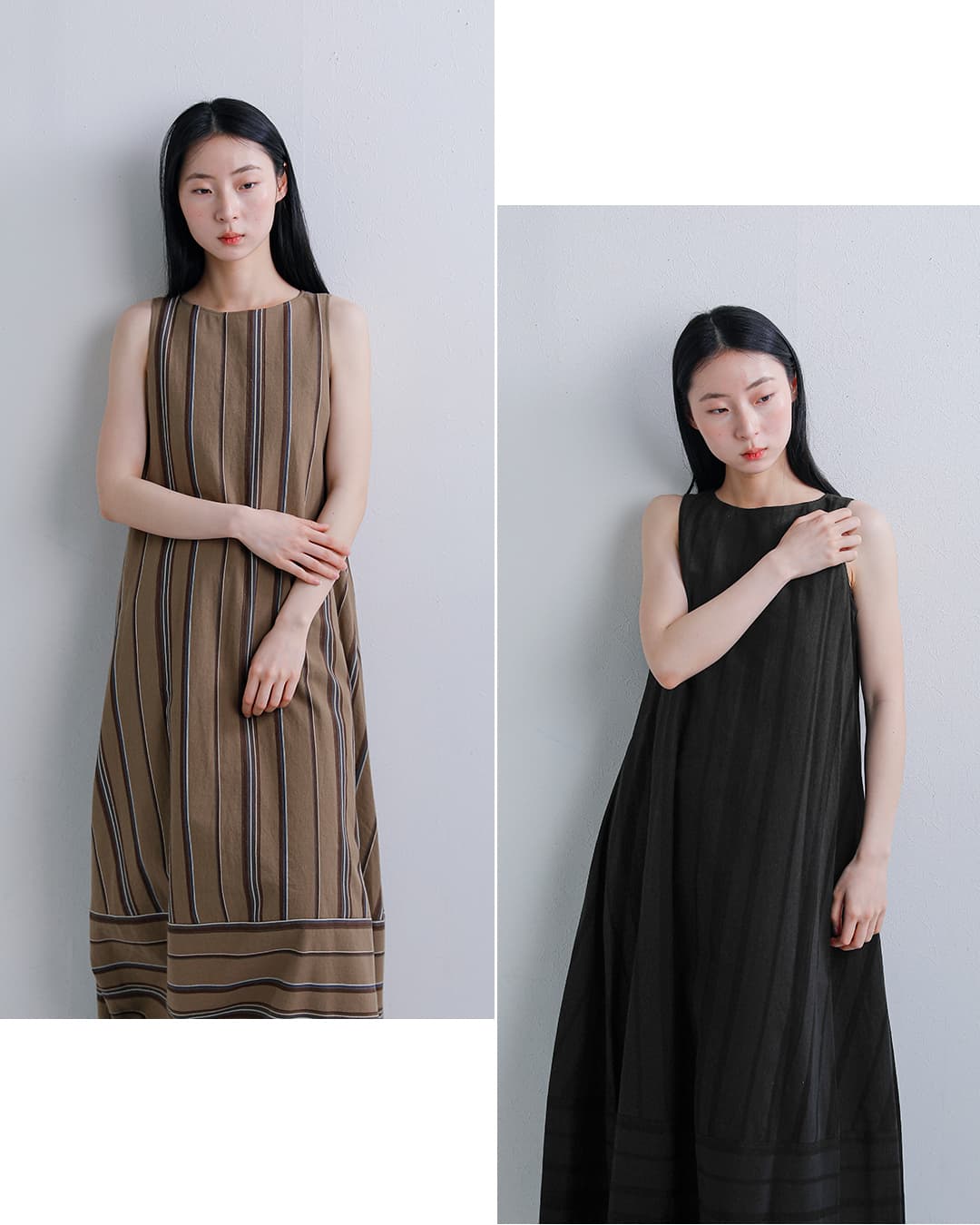 Shinzone(シンゾーン)コットンリネン ストライプ ノースリーブ ドレス LINEN STRIPED DRESS 26mmsop04