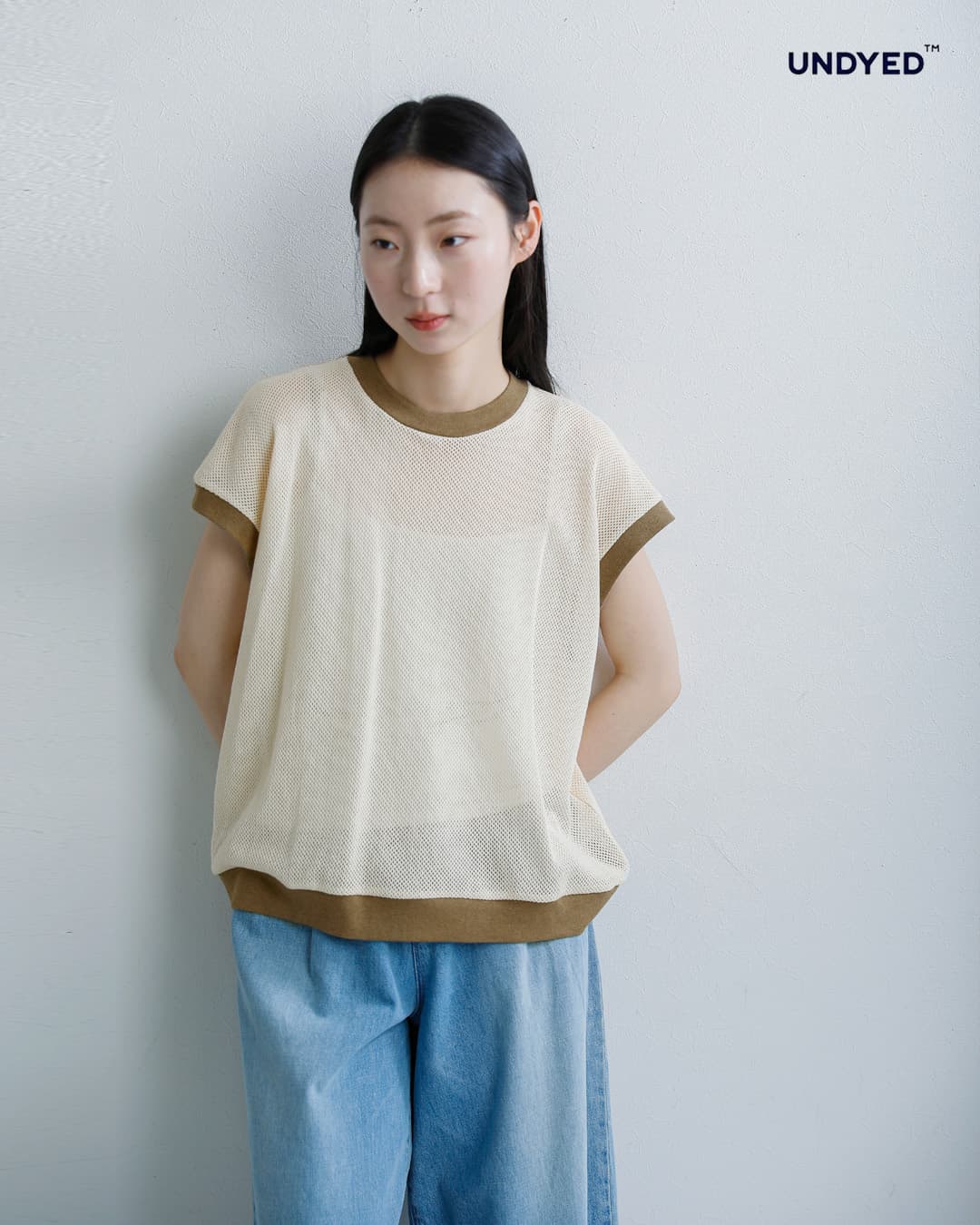 UNDYED(アンダイド)カラードオーガニックコットン メッシュベスト 26s351