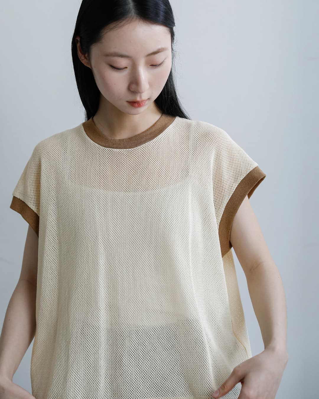UNDYED(アンダイド)カラードオーガニックコットン メッシュベスト 26s351