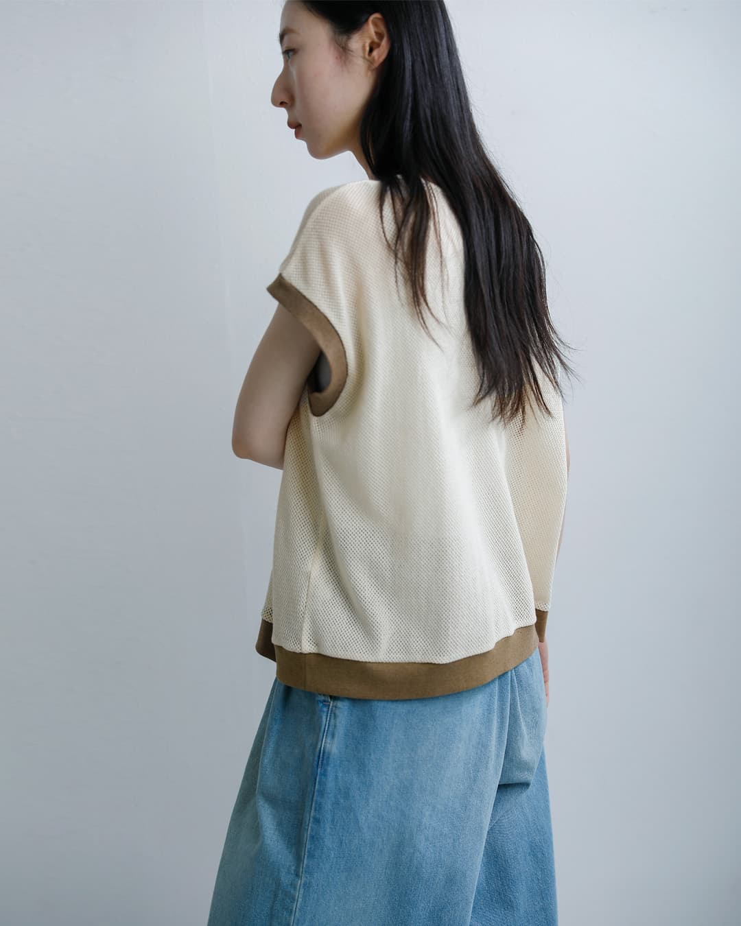 UNDYED(アンダイド)カラードオーガニックコットン メッシュベスト 26s351