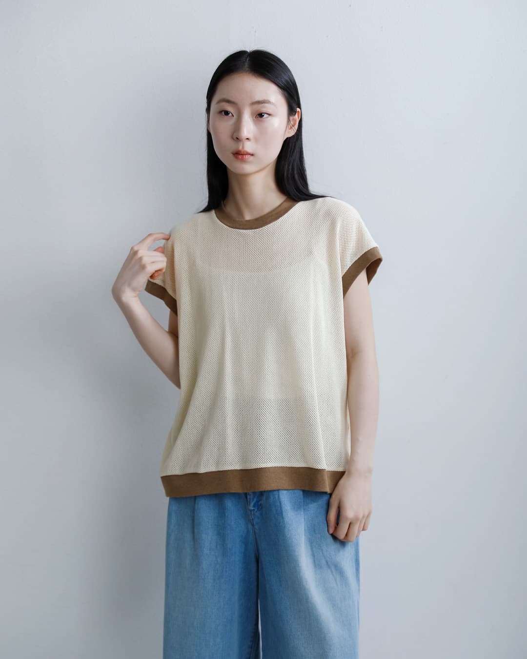 UNDYED(アンダイド)カラードオーガニックコットン メッシュベスト 26s351