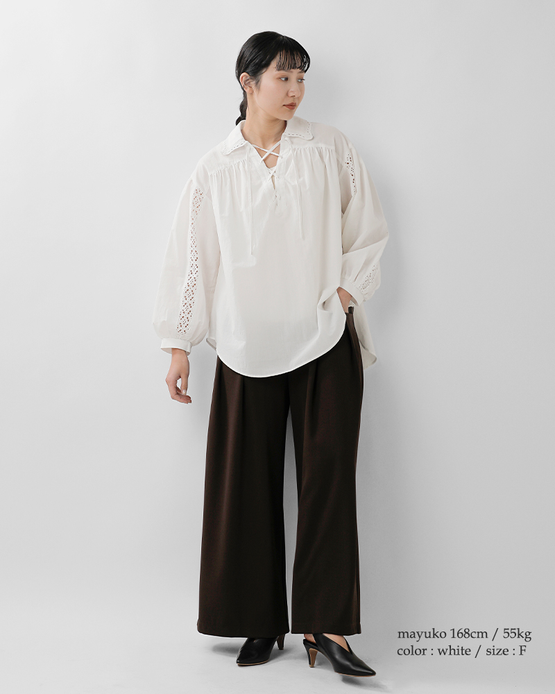 Shinzone(シンゾーン)コットンレースアップブラウスLACE-UPBLOUSE26smsbl02