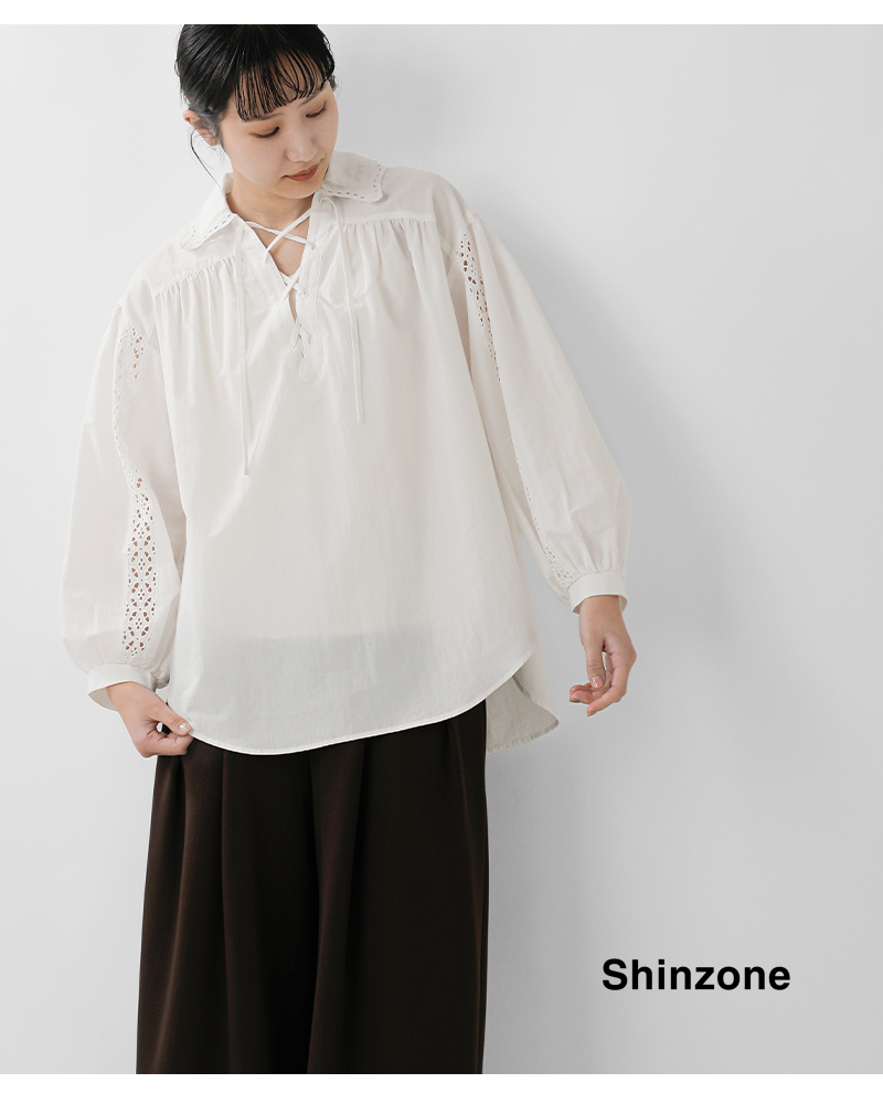 Shinzone(シンゾーン)コットンレースアップブラウスLACE-UPBLOUSE26smsbl02