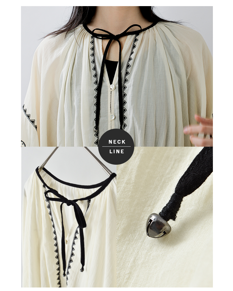 Shinzone(シンゾーン)コットン刺繍ギャザーブラウスEMBROIDEREDBLOUSE26smsbl09