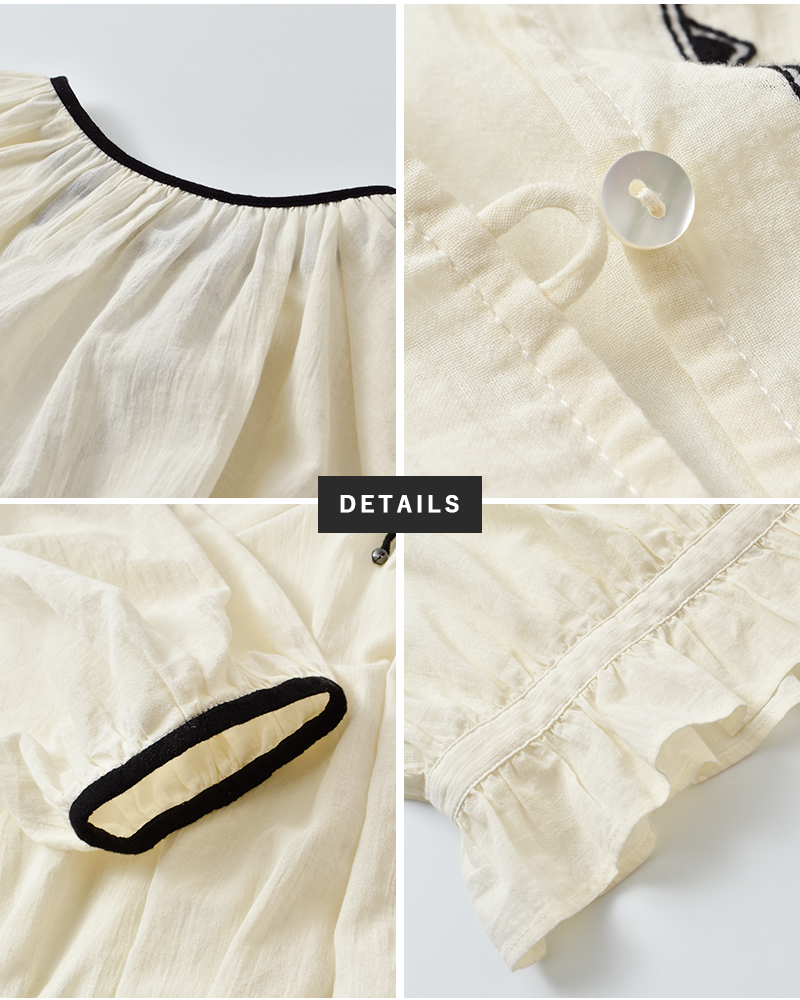 Shinzone(シンゾーン)コットン刺繍ギャザーブラウスEMBROIDEREDBLOUSE26smsbl09