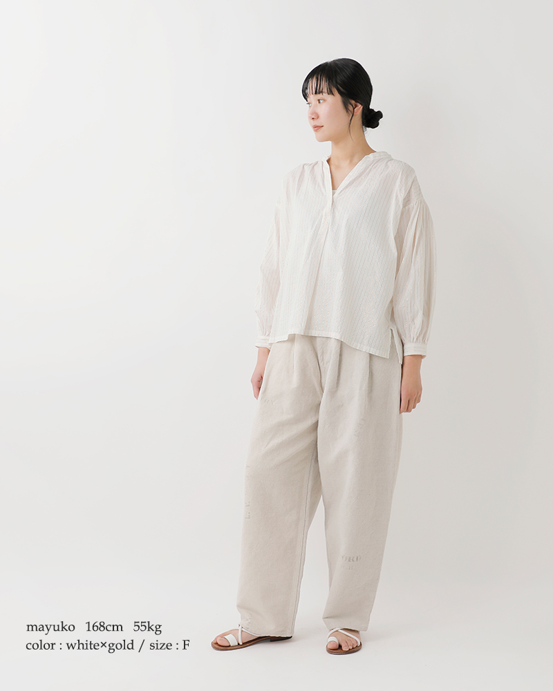 ARTE POVERA(アルテポーヴェラ)コットンインドサリーストライプギャザーシャツ26sp03