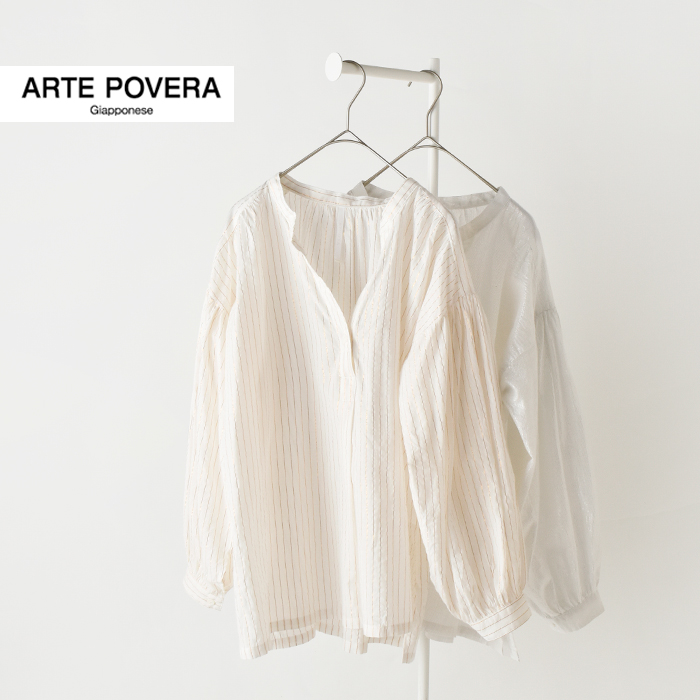 ARTE POVERA(アルテポーヴェラ)コットンインドサリーストライプギャザーシャツ26sp03