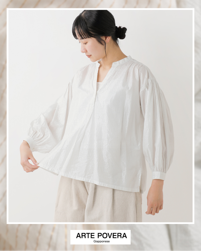 ARTE POVERA(アルテポーヴェラ)コットンインドサリーストライプギャザーシャツ26sp03