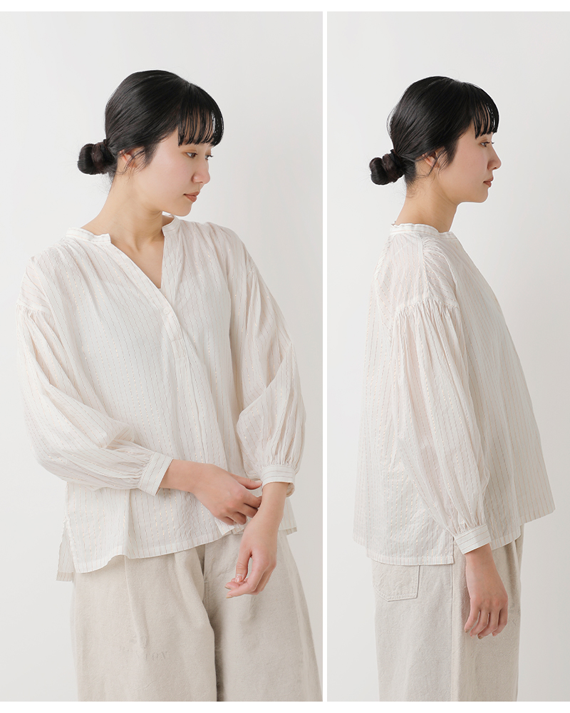 ARTE POVERA(アルテポーヴェラ)コットンインドサリーストライプギャザーシャツ26sp03