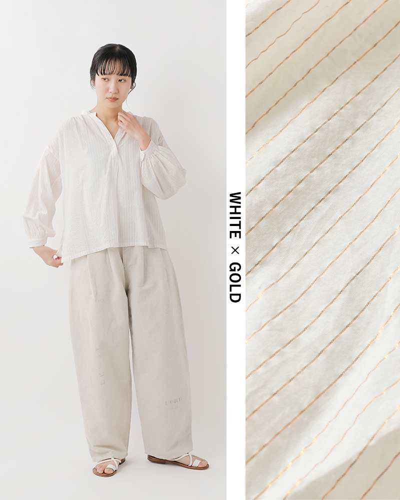 ARTE POVERA(アルテポーヴェラ)コットンインドサリーストライプギャザーシャツ26sp03