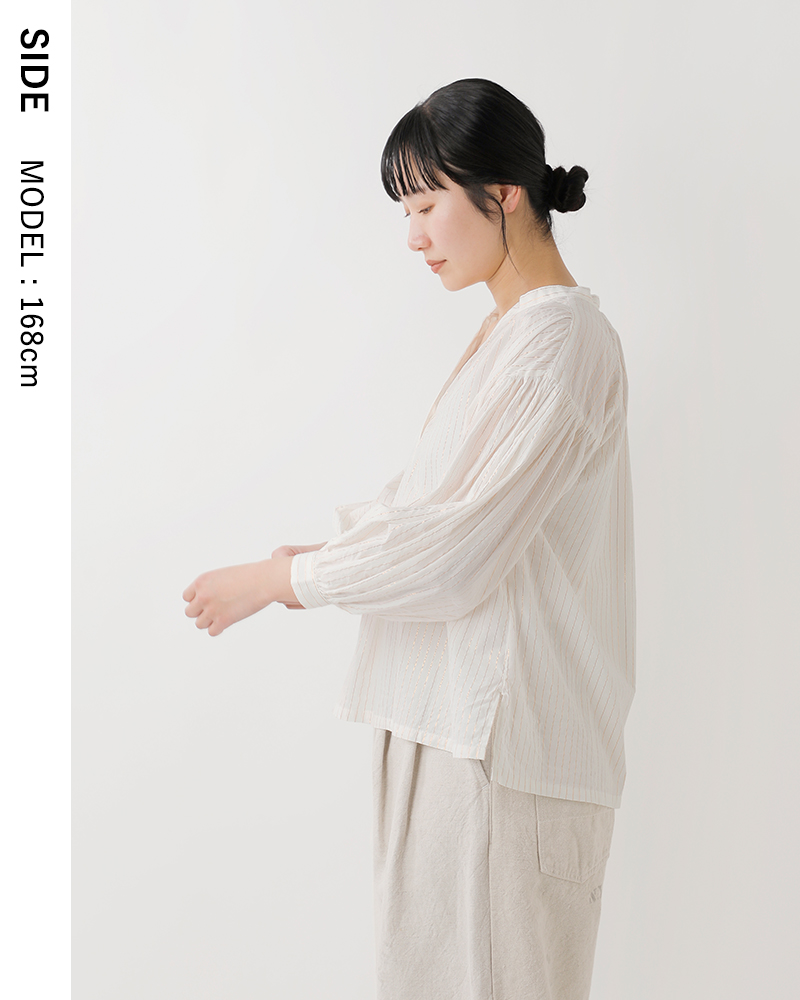 ARTE POVERA(アルテポーヴェラ)コットンインドサリーストライプギャザーシャツ26sp03