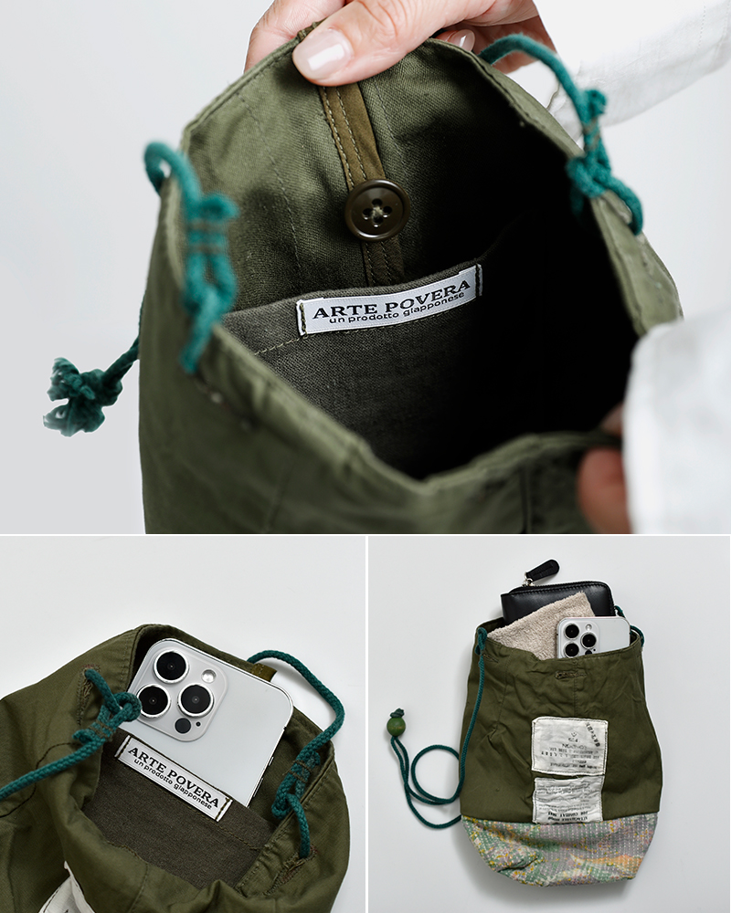 ARTE POVERA(アルテポーヴェラ)イギリススモックパーカー リメイク インドラリーキルト MIX サコッシュ 26sp86