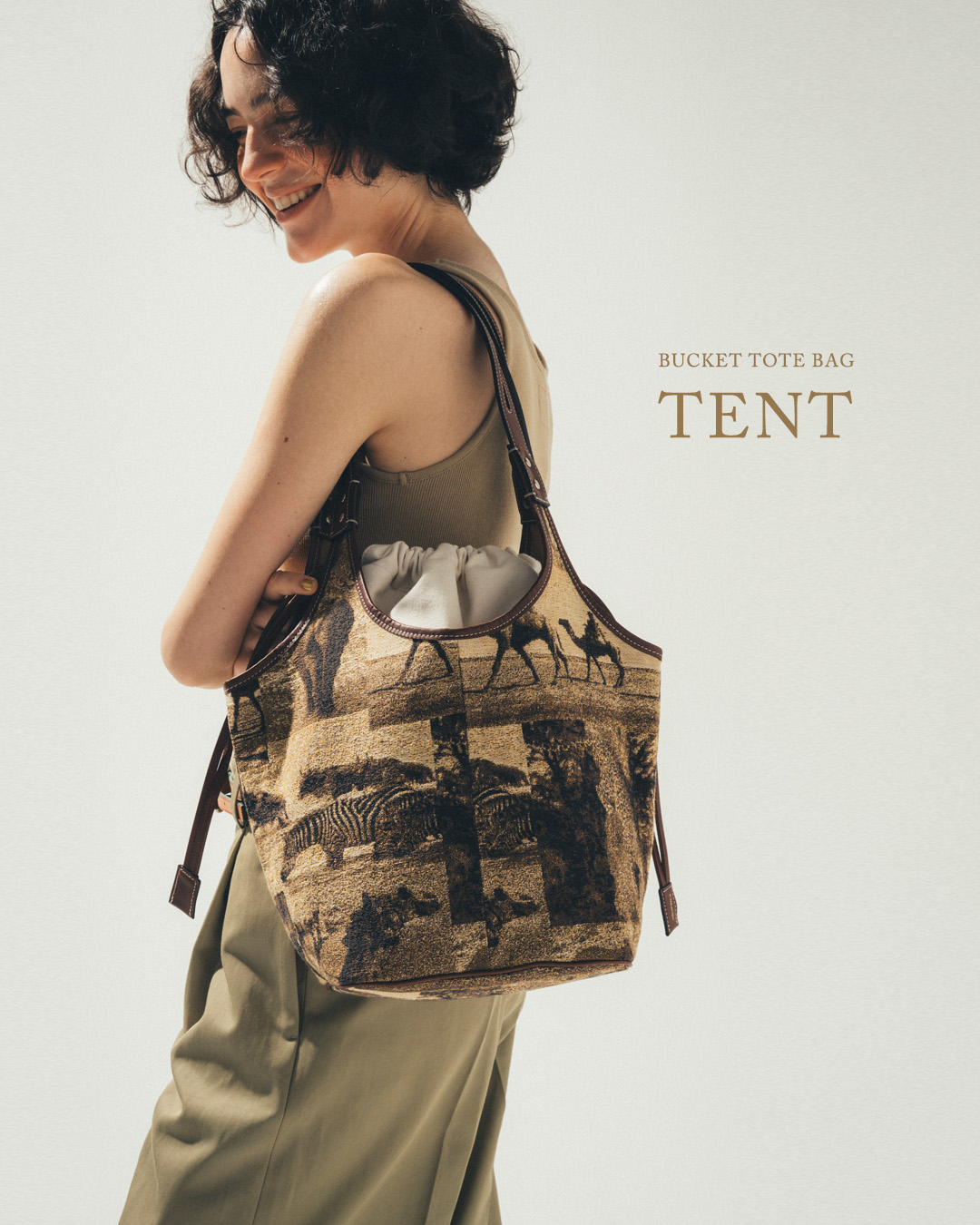 A VACATION(ア ヴァケーション)バケット トートバッグ TENT 26ss-a110-same1