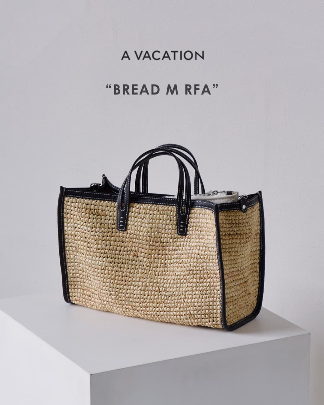 A VACATION(ア ヴァケーション)ラフィア 2way ショルダーバッグ BREAD M RFA 26ss-a120