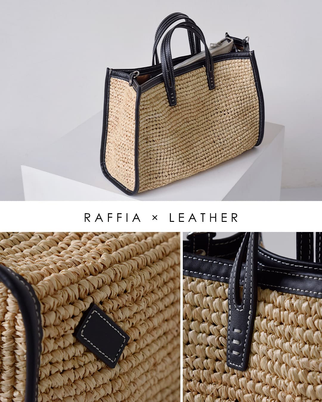 A VACATION(ア ヴァケーション)ラフィア 2way ショルダーバッグ BREAD M RFA 26ss-a120